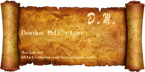 Denke Márton névjegykártya